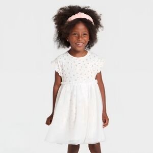 Cat & Jack - Toddler Floral Patterned White Dress